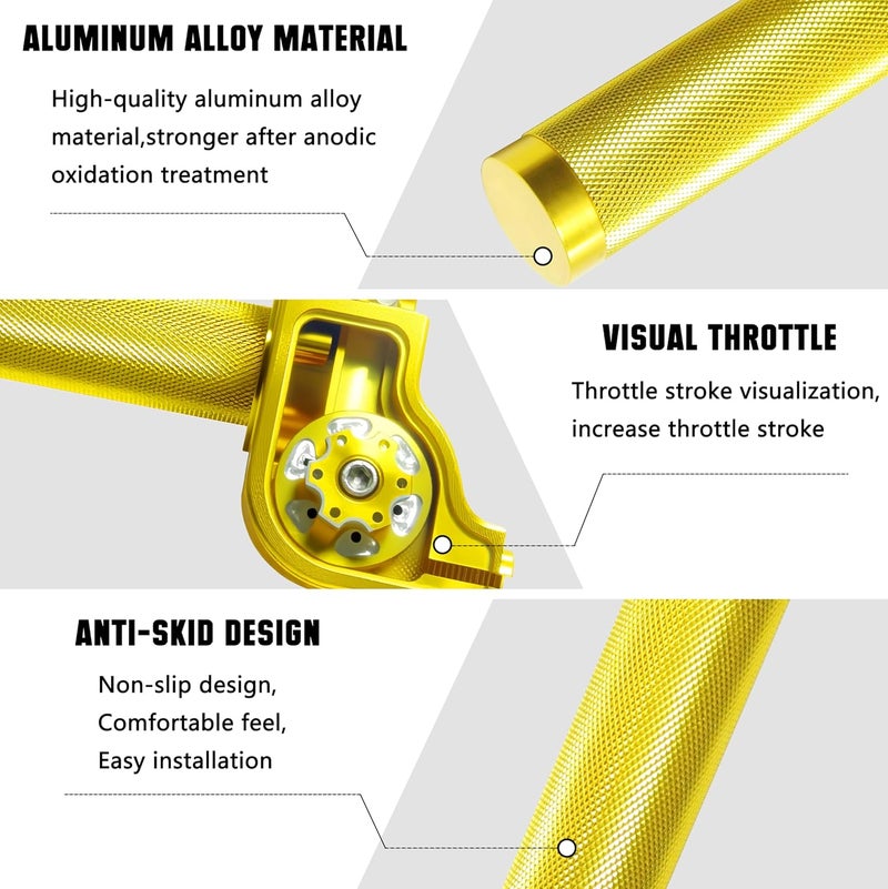 JXPANG Motorcycle Throttle Assembly,7/8" Quick Twist Throttle Grips with Throttle Cable Aluminum Alloy Universal for CRF KLX SSR TTR 110 125 150 250cc Dirt Pit Bike ATV Mini Bike - Image 3